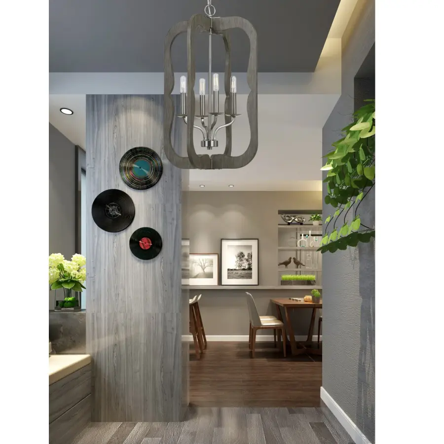 Portici Wood Pendant Fixture - 4 Light - Image 2