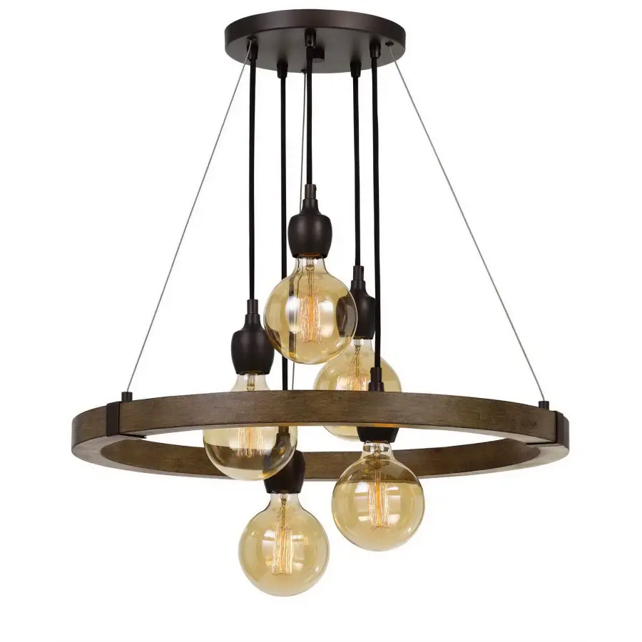 Rustic Industrial Charm with Vintage Edison Bulbs Included - Image 1