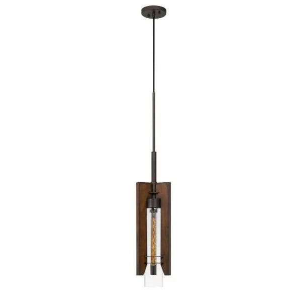 Almeria Wood & Glass Pendant Light - Image 1