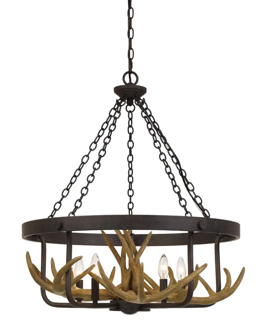Classic Five-Light Iron Chandelier with Timeless Appeal