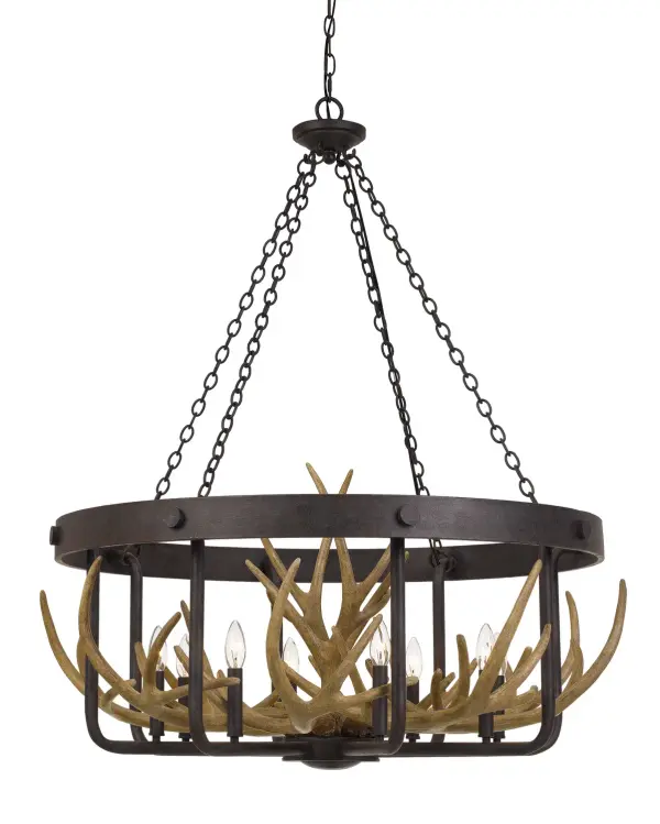 Grand Eight-Light Chandelier with Classic Iron Finish