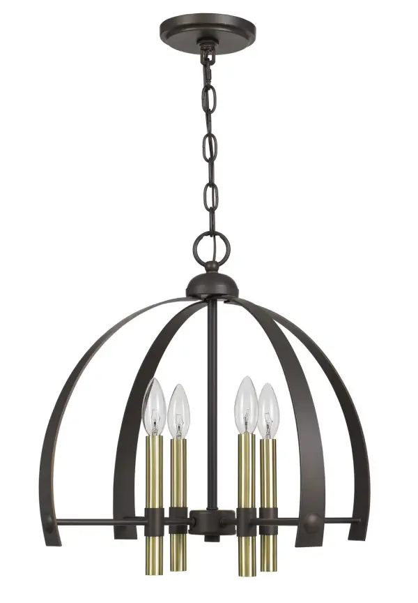 Utica Four Light Chandelier in Antique Brass/Bronze