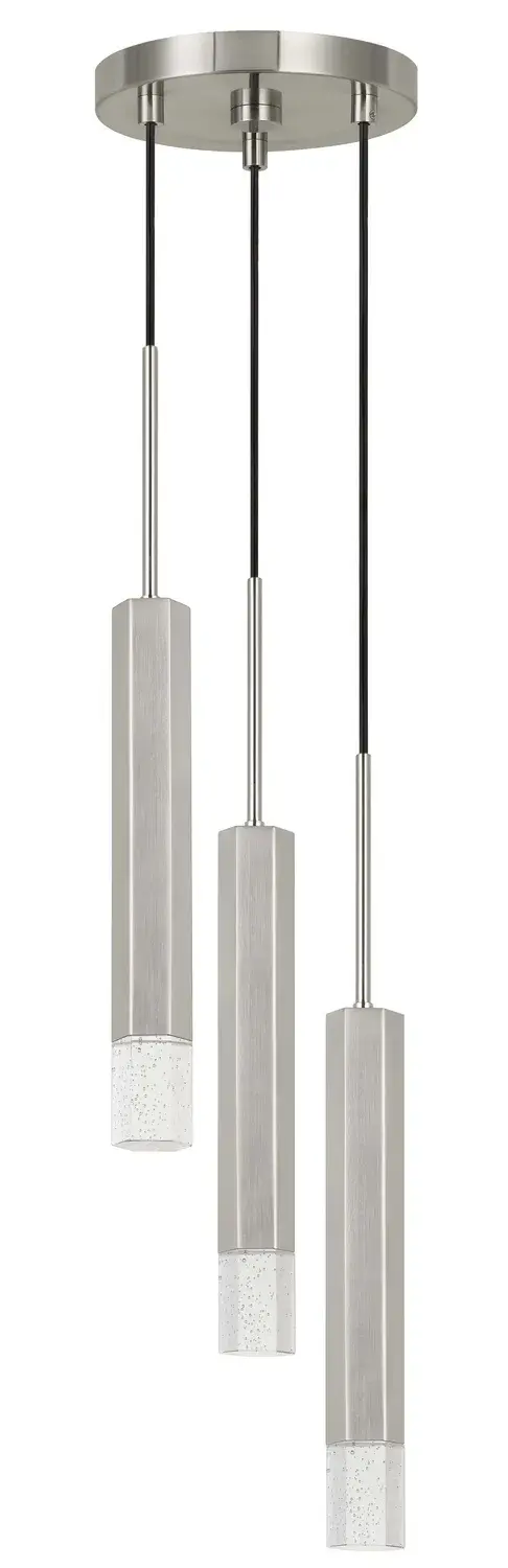 This compact LED pendant combines industrial-inspired gun metal finish with modern energy efficiency. At 24 inches tall and 8 inches wide, it's perfectly sized for task lighting over kitchen islands or intimate dining spaces.