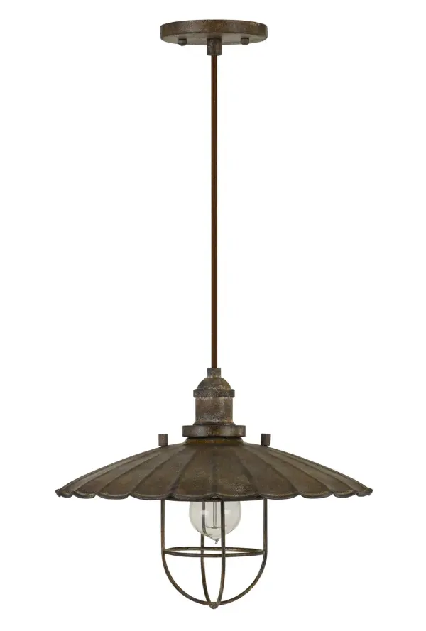 Compact Rustic Pendant with Warm Industrial Character