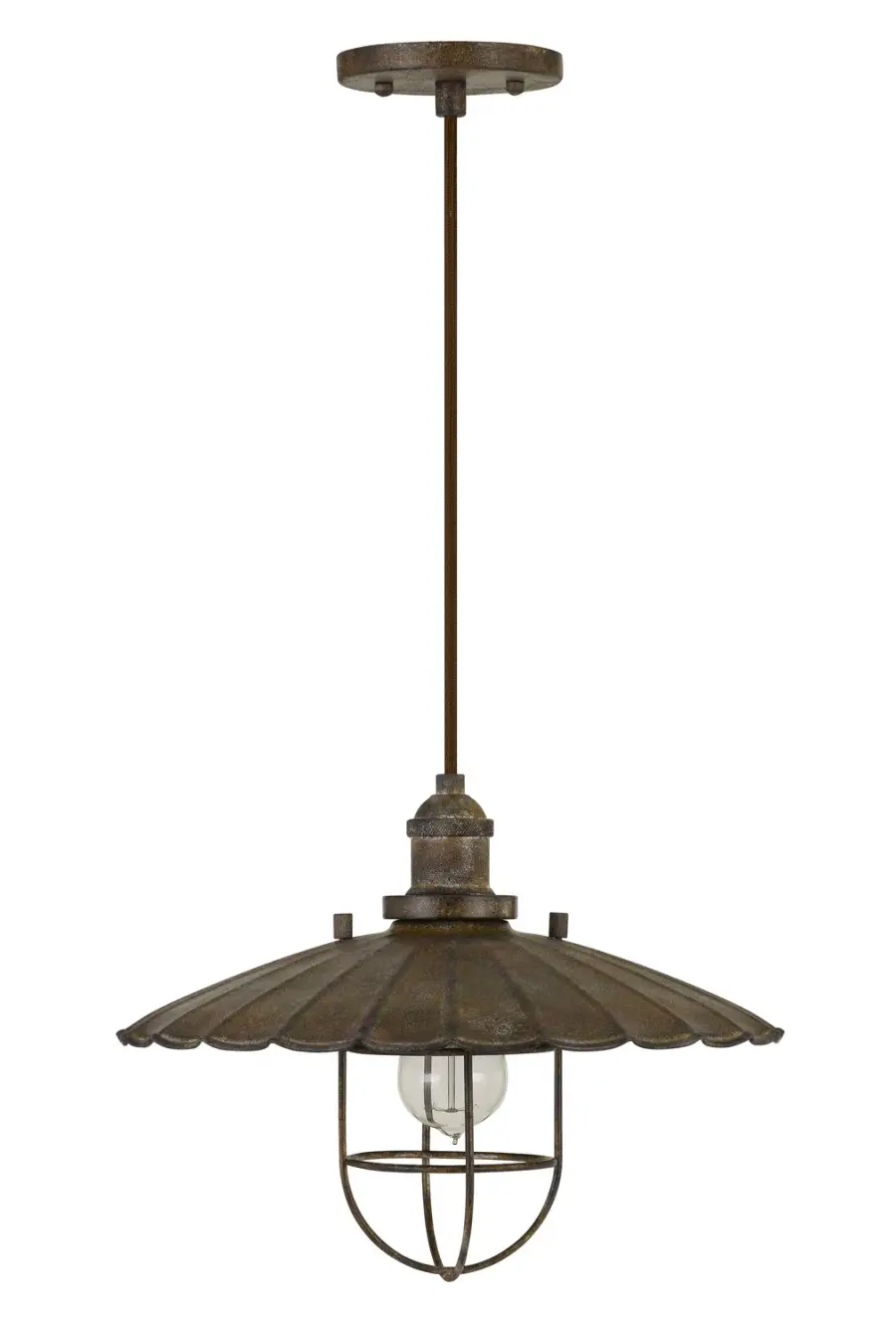 Compact Rustic Pendant with Warm Industrial Character