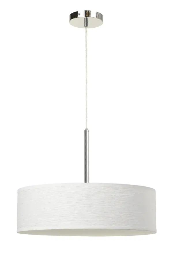 This contemporary LED pendant features distinctive patterned white glass that creates visual interest while providing energy-efficient illumination. The 18-inch diameter makes it versatile for various spaces.