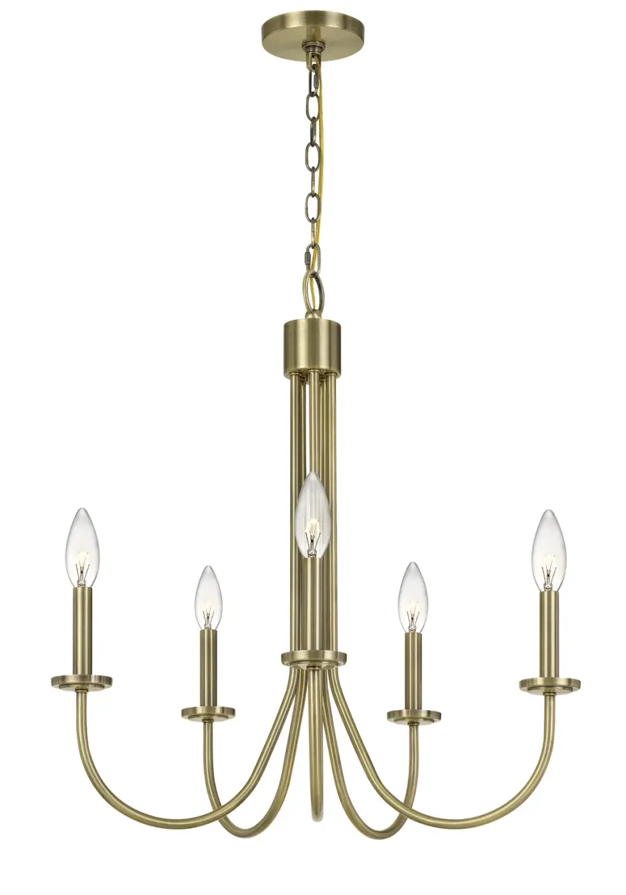 Spiez Five Light Chandelier in Antique Brass