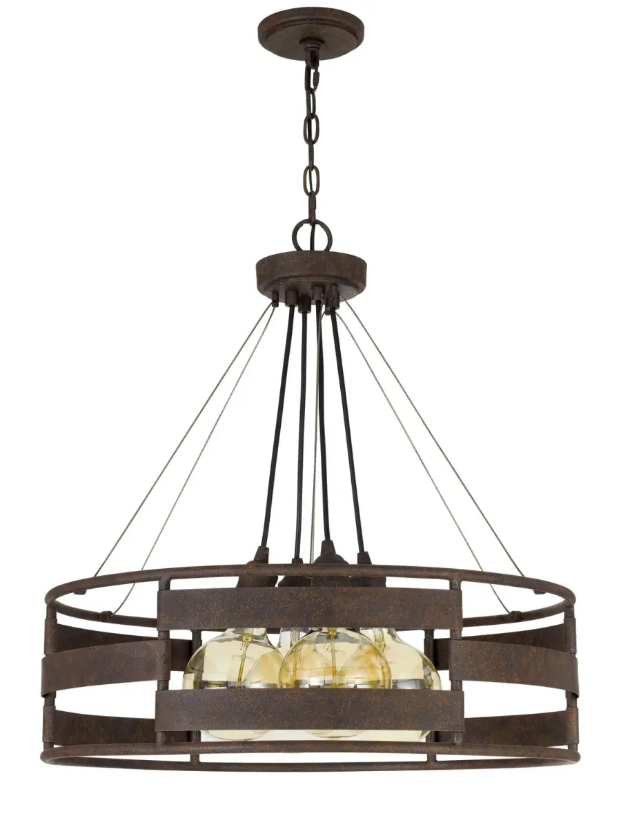 Rochefort Four Light Chandelier in Rust