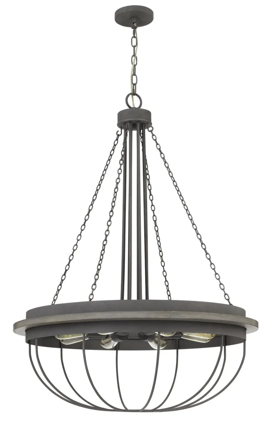 Nixa Eight Light Chandelier in Dove Grey