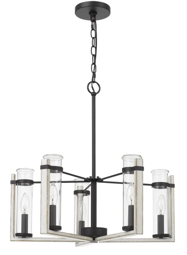 The Olivette brings rustic elegance with its white washed finish and five-light design. Perfect for creating a warm, inviting atmosphere in dining rooms and kitchens with farmhouse or coastal styling.