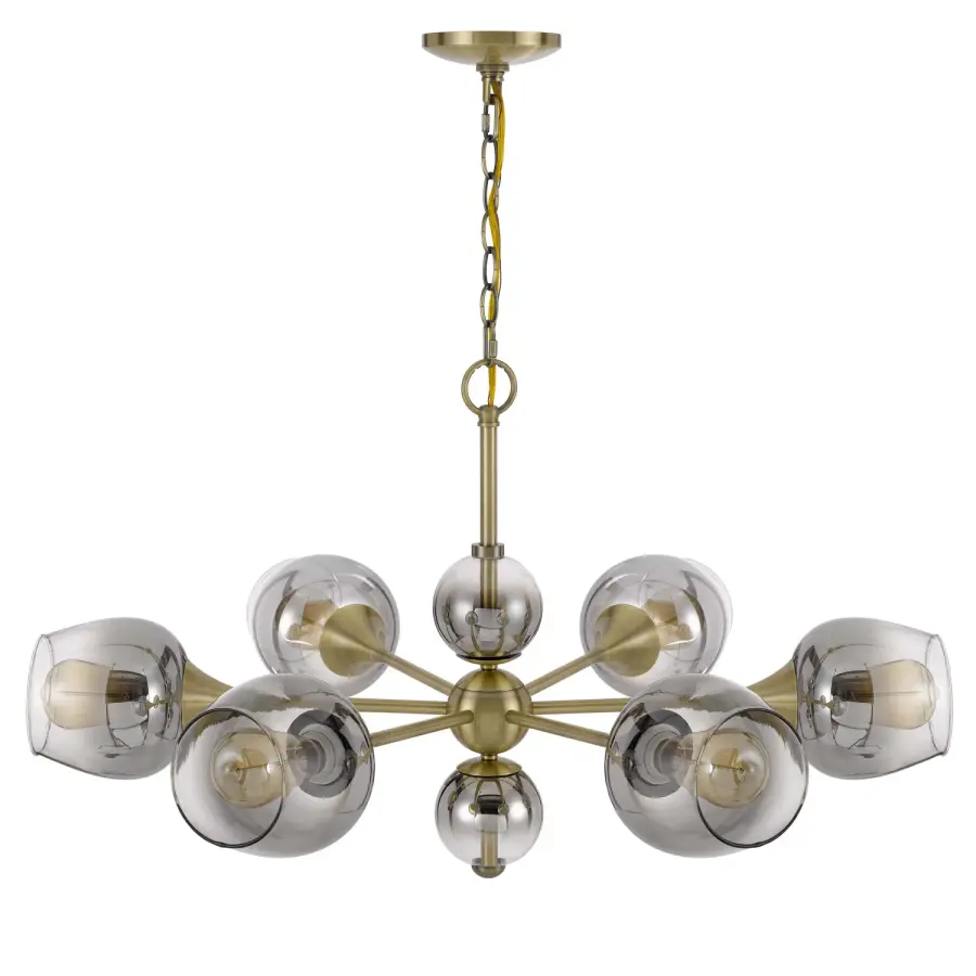 Pendelton Six Light Chandelier in Antique Brass
