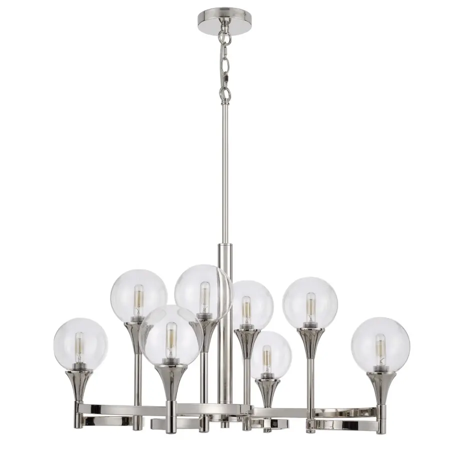 Milbank Eight Light Chandelier in Chrome