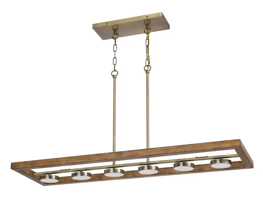 Kelso LED Island Chandelier in Light Oak