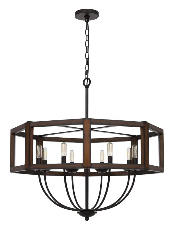 The Renton's impressive 849-inch linear design brings rustic elegance to large dining spaces and kitchen islands. Eight lights provide ample illumination while the natural oak finish adds organic warmth to farmhouse and transitional interiors.