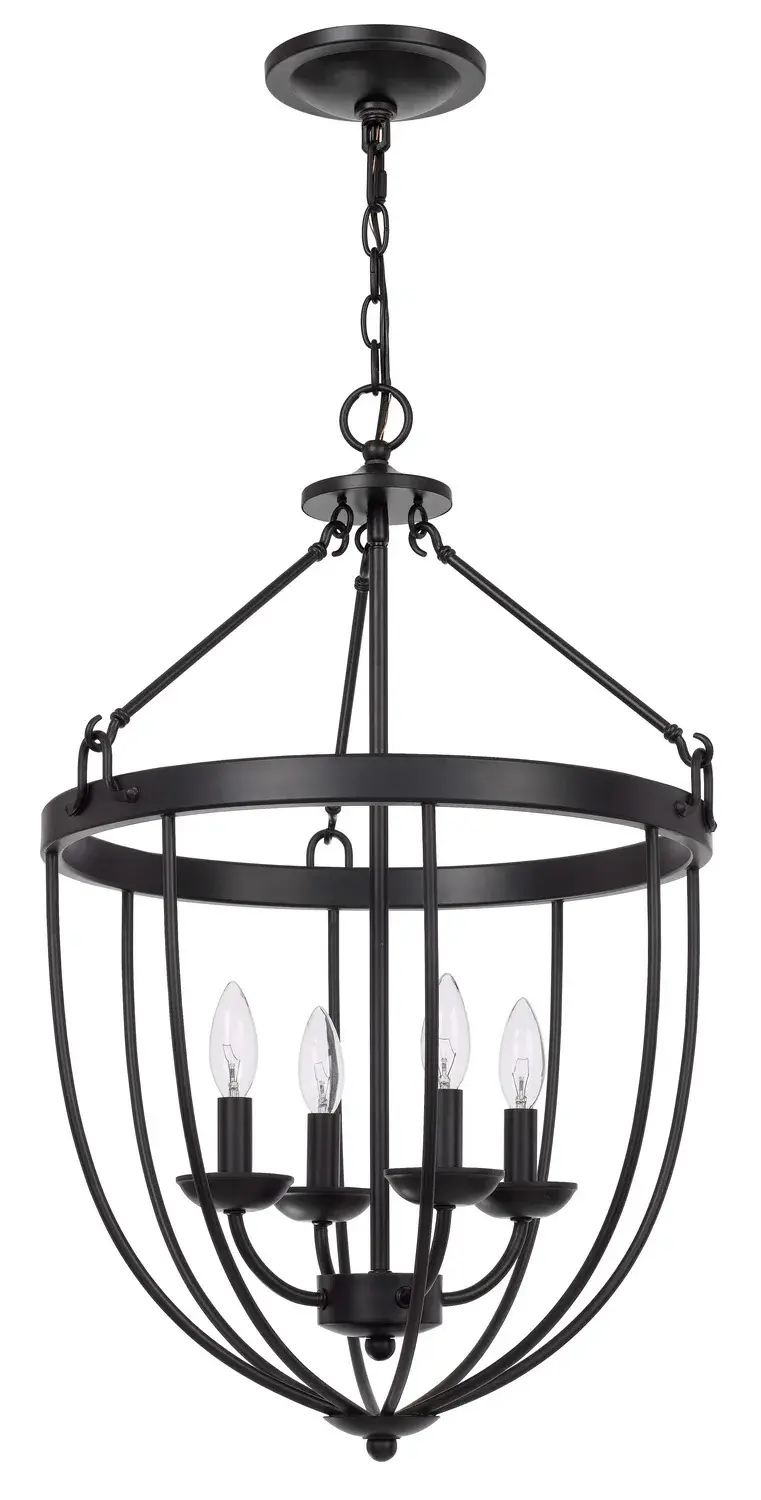 Grafton Four Light Chandelier in Matte Black