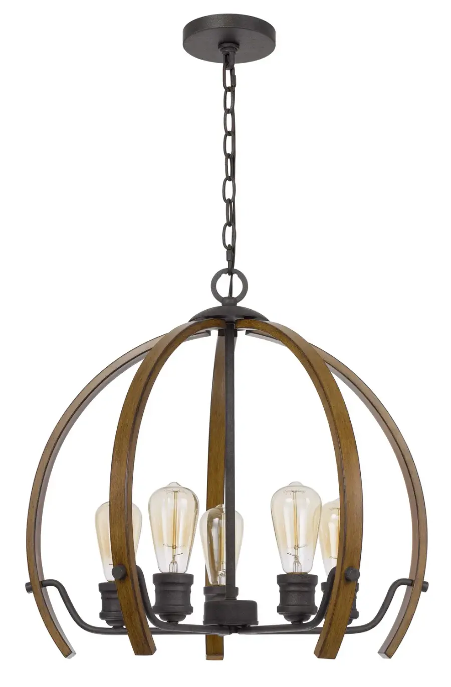 Riverton Five Light Chandelier in Oak