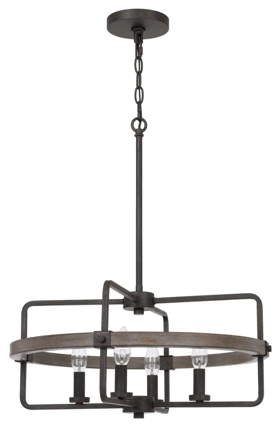 Rawlins Four Light Chandelier in Black Smith