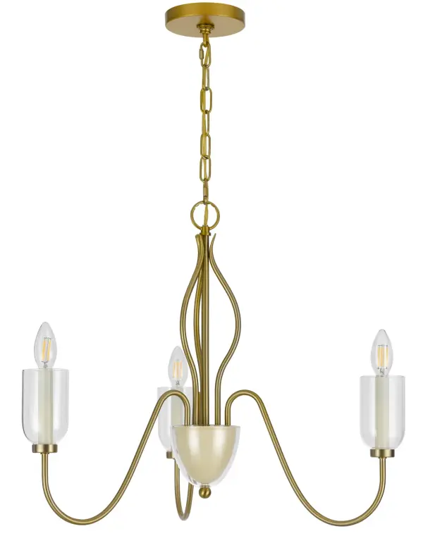 The Kalamaria chandelier brings sophisticated style with its antique brass finish and three-light configuration. At 20 inches in height, it's perfectly scaled for intimate dining spaces and kitchen islands.