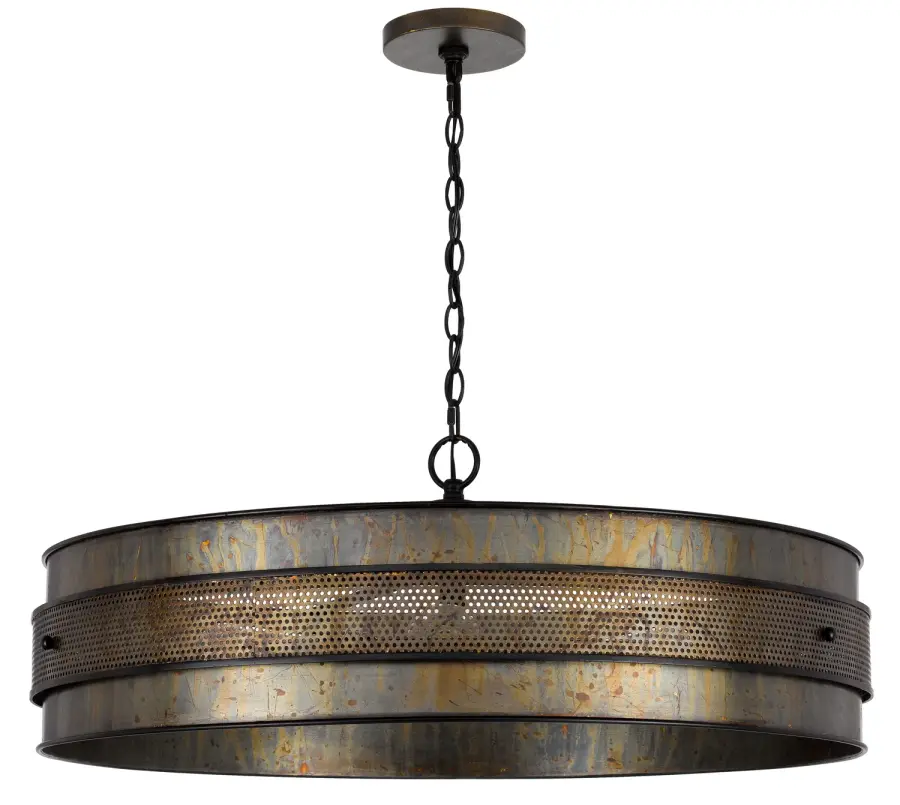 Heraklion Five Light Chandelier in Aged Bronze