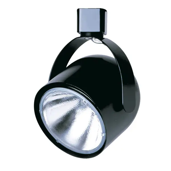 This compact PAR30 track fixture offers exceptional flexibility with 355-degree rotation and 30-degree tilt adjustment. The durable metal construction in black finish provides reliable performance for accent and task lighting applications.