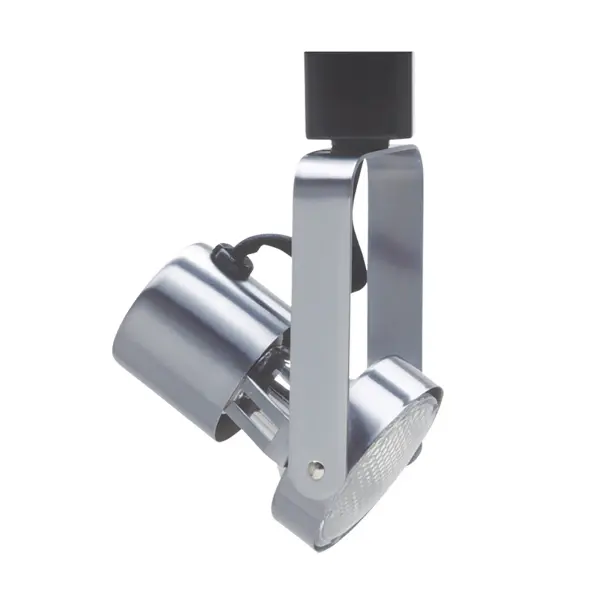 This compact track fixture offers exceptional flexibility with 30-degree tilt and full 355-degree rotation. Durable metal construction in brushed steel finish provides reliable accent and task lighting for residential and commercial spaces.