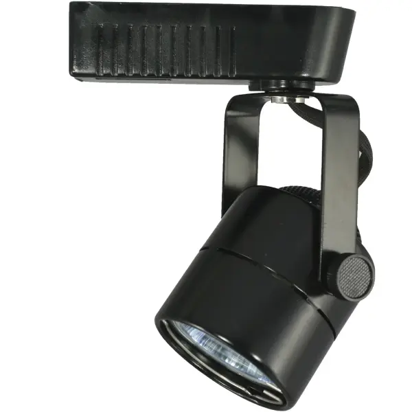 This low-voltage MR-16 track head offers exceptional flexibility with 355-degree rotation and 30-degree tilt adjustment. The durable metal construction in black finish provides reliable performance for accent lighting applications.