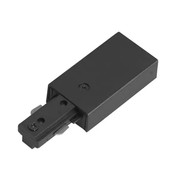 Durable plastic live end connector designed for H-Type three-wire single circuit track systems. Compact 4.2-inch design provides reliable electrical connection with no assembly required.