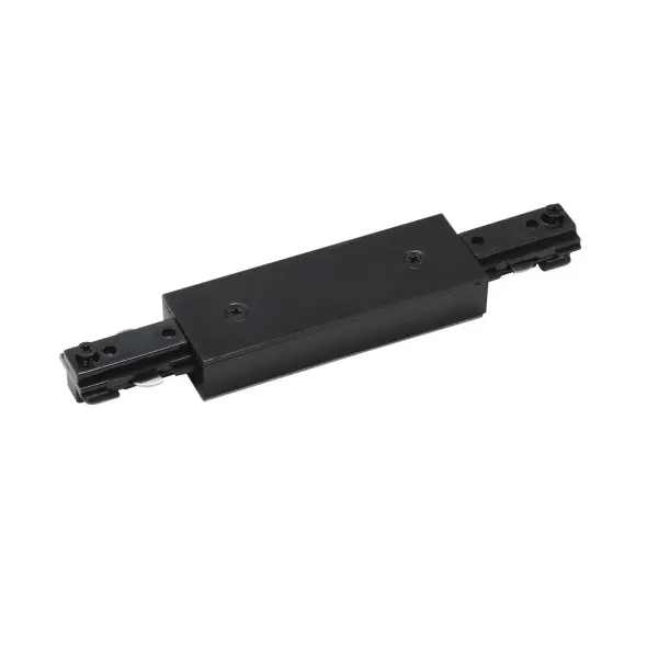 Durable plastic straight connector designed for H-type three-wire single circuit track systems. Provides reliable power entry and distribution with no assembly required. Compact 0.8-inch profile maintains clean aesthetic.