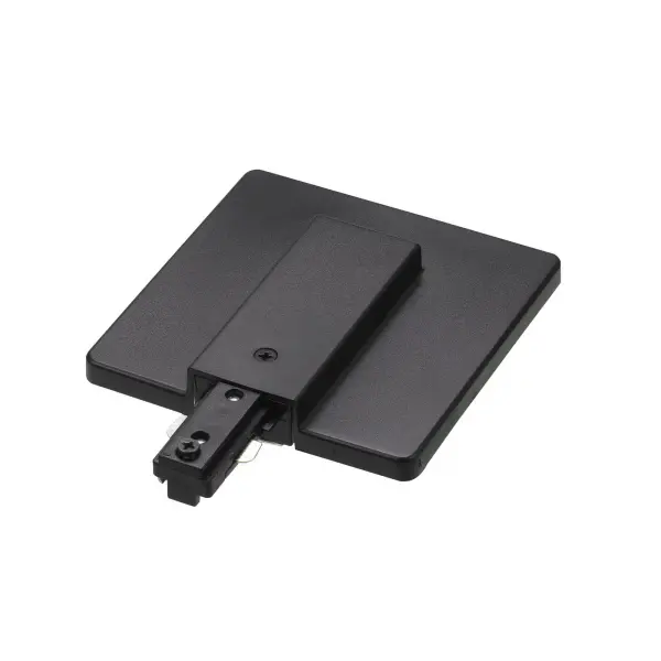 Durable plastic live end cover designed for H-Type three-wire single circuit track systems. Provides clean outlet box integration with no assembly required. Compact 0.75" profile ensures minimal visual impact.