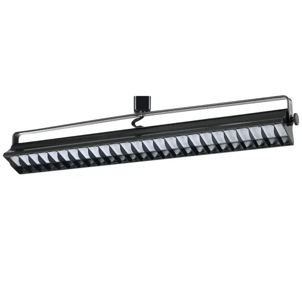 This 60W integrated LED track fixture delivers 3960 lumens of cool 4000K light with 180-degree rotation for precise wall washing. Dimmable with Lutron controls and built for durability with metal construction.