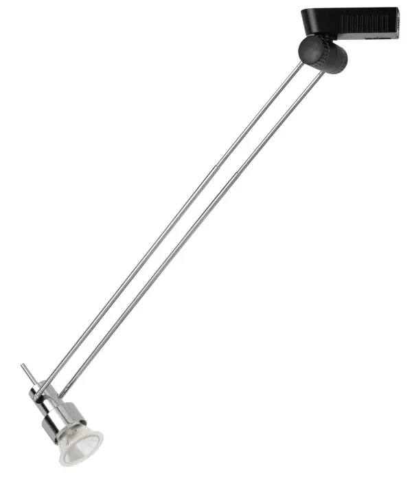 This sleek chrome track fixture delivers focused LED illumination in a compact 3.9-inch profile. Perfect for accent lighting, task lighting, or gallery-style displays with energy-efficient 8W integrated LED technology.