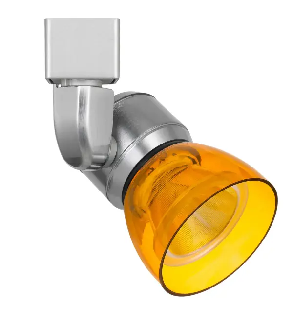 This compact LED track fixture delivers focused, adjustable lighting with integrated 10W LED technology. The brushed steel finish provides a clean, contemporary look that complements modern interiors.