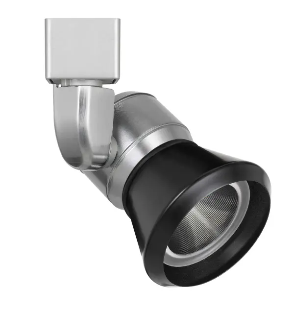 This compact LED track fixture delivers focused, energy-efficient illumination with a sleek brushed steel finish. Perfect for accent lighting, task lighting, or gallery-style displays in modern interiors.