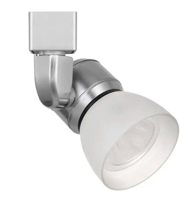 This sleek brushed steel track fixture delivers focused LED illumination with integrated 10W lighting. Its compact 5.25" profile and contemporary finish make it ideal for accent lighting in modern spaces.