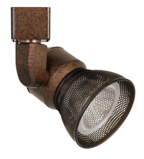Energy-efficient 10W integrated LED track fixture with distinctive rust finish. Compact design ideal for accent and task lighting in residential and commercial spaces. Perfect for highlighting artwork or architectural features.