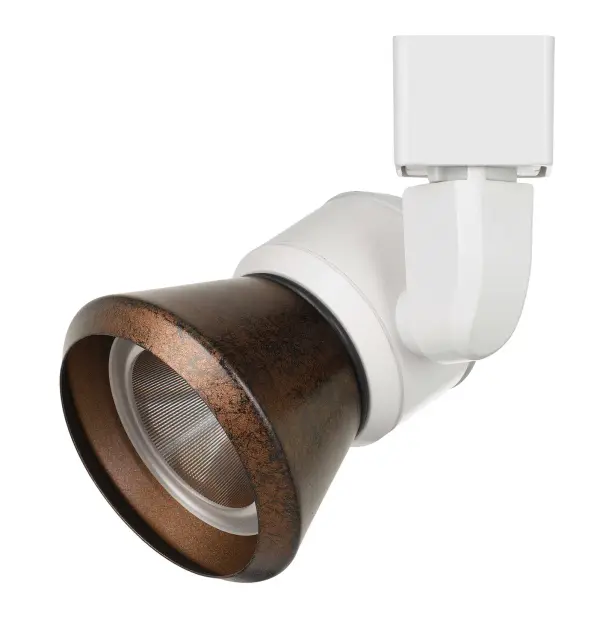 This energy-efficient LED track fixture delivers focused illumination with integrated 10W LED technology. Its compact white finish design blends seamlessly into modern interiors while providing adjustable directional lighting.