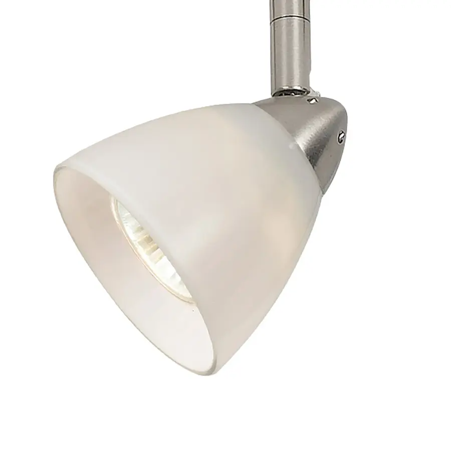 Serpentine Track Head with Hand Blown Glass Shade