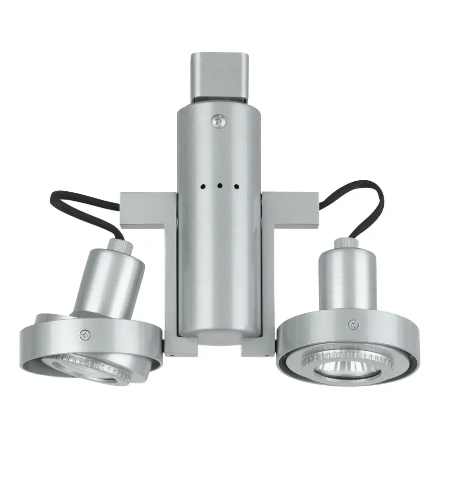 Two Light Track Fixture in Polished Silver