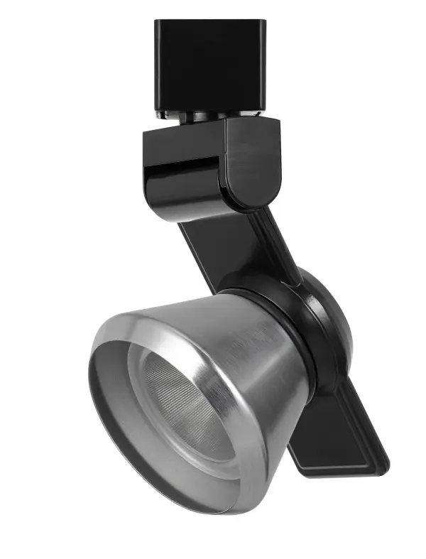 This sleek black track fixture offers energy-efficient integrated LED lighting in a compact design. Perfect for accent lighting or task illumination, it provides focused directional light with modern styling.