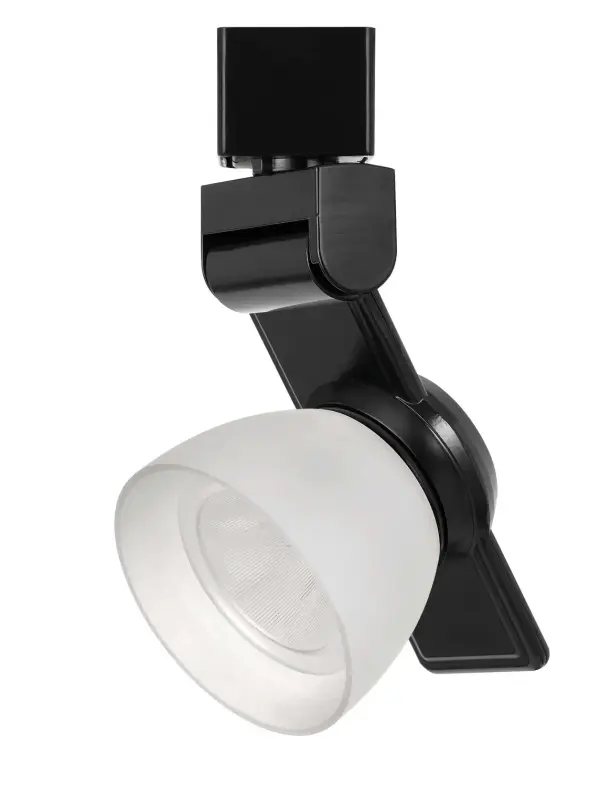 This compact LED track fixture delivers focused illumination with integrated 12W LED technology. The black finish and frosted shade provide modern styling while the track mounting system offers flexible positioning.