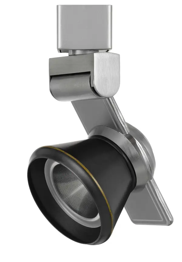 This sleek brushed steel track fixture delivers focused LED illumination with integrated 12W lighting. Its compact 6-inch profile and contemporary cone design make it ideal for accent and task lighting applications.