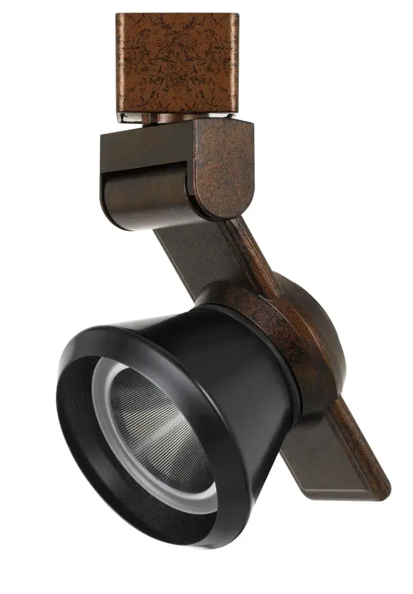 This energy-efficient LED track fixture combines industrial styling with modern integrated LED technology. The rust finish adds warmth and character while the compact cone design provides focused task lighting.