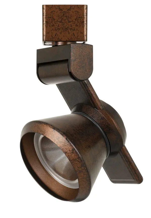 This energy-efficient LED track fixture combines modern lighting technology with an industrial aesthetic. The rust finish adds character while the integrated 12W LED provides focused illumination for accent or task lighting.