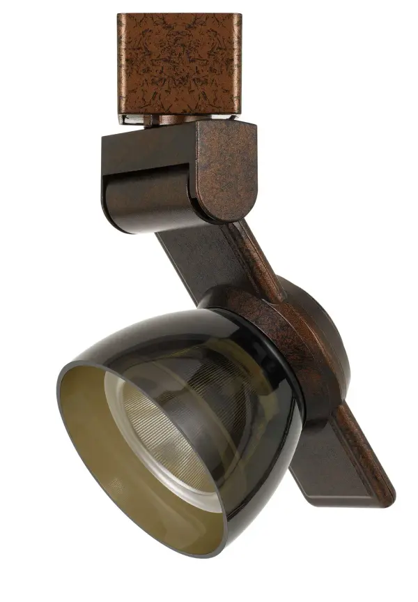 This integrated LED track fixture delivers focused task lighting with an industrial aesthetic. The rust finish adds warmth and character to modern track systems, perfect for accent or task lighting applications.