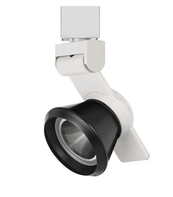LED Track Fixture in White with Black Cone