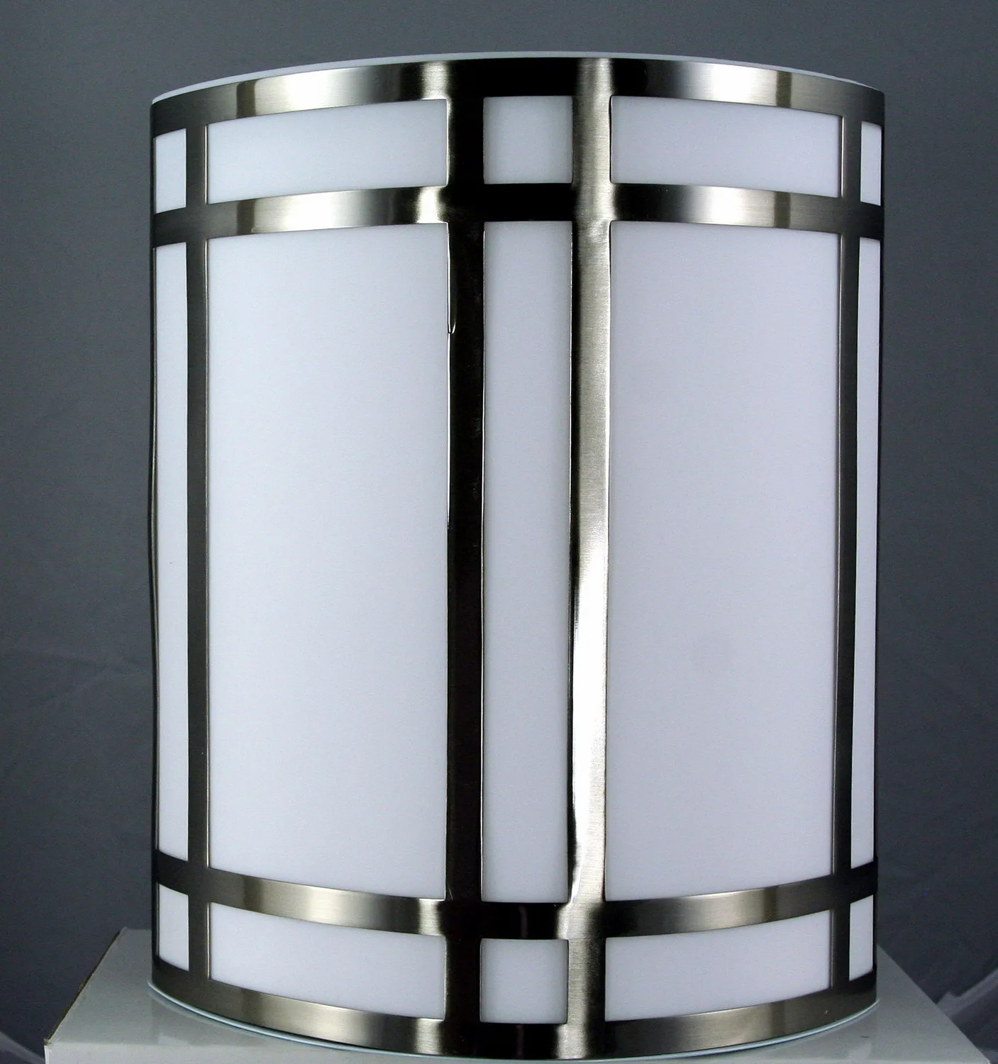 18W Brushed Steel Wall Lamp with Frosted Acrylic Plate