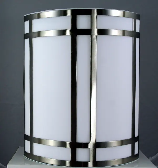 18W Brushed Steel Wall Lamp with Frosted Acrylic Plate