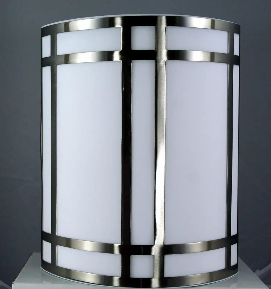 18W Brushed Steel Wall Lamp with Frosted Acrylic Plate