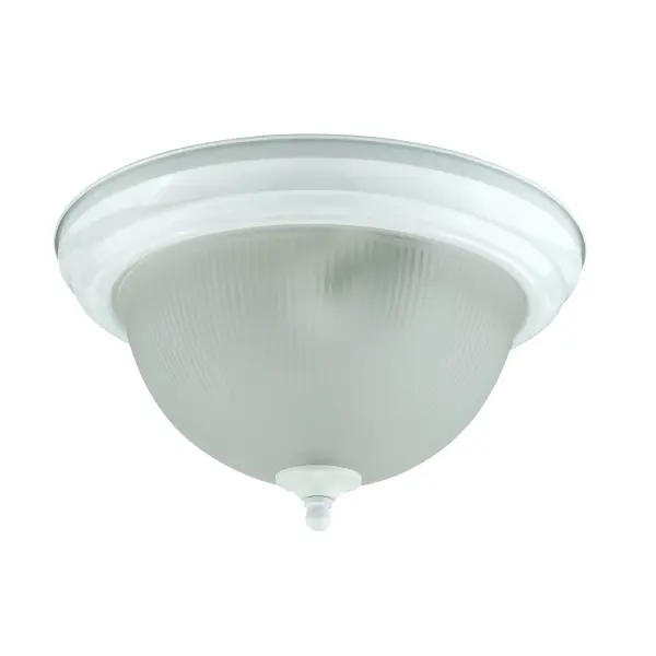 This 18W flush mount ceiling lamp offers reliable illumination in a classic white finish. The durable metal construction and glass dome shade provide a clean, timeless look ideal for utility spaces and smaller rooms.