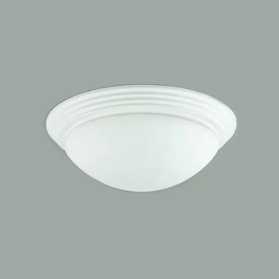 16" White Glass Dome Flush Mount Ceiling Light